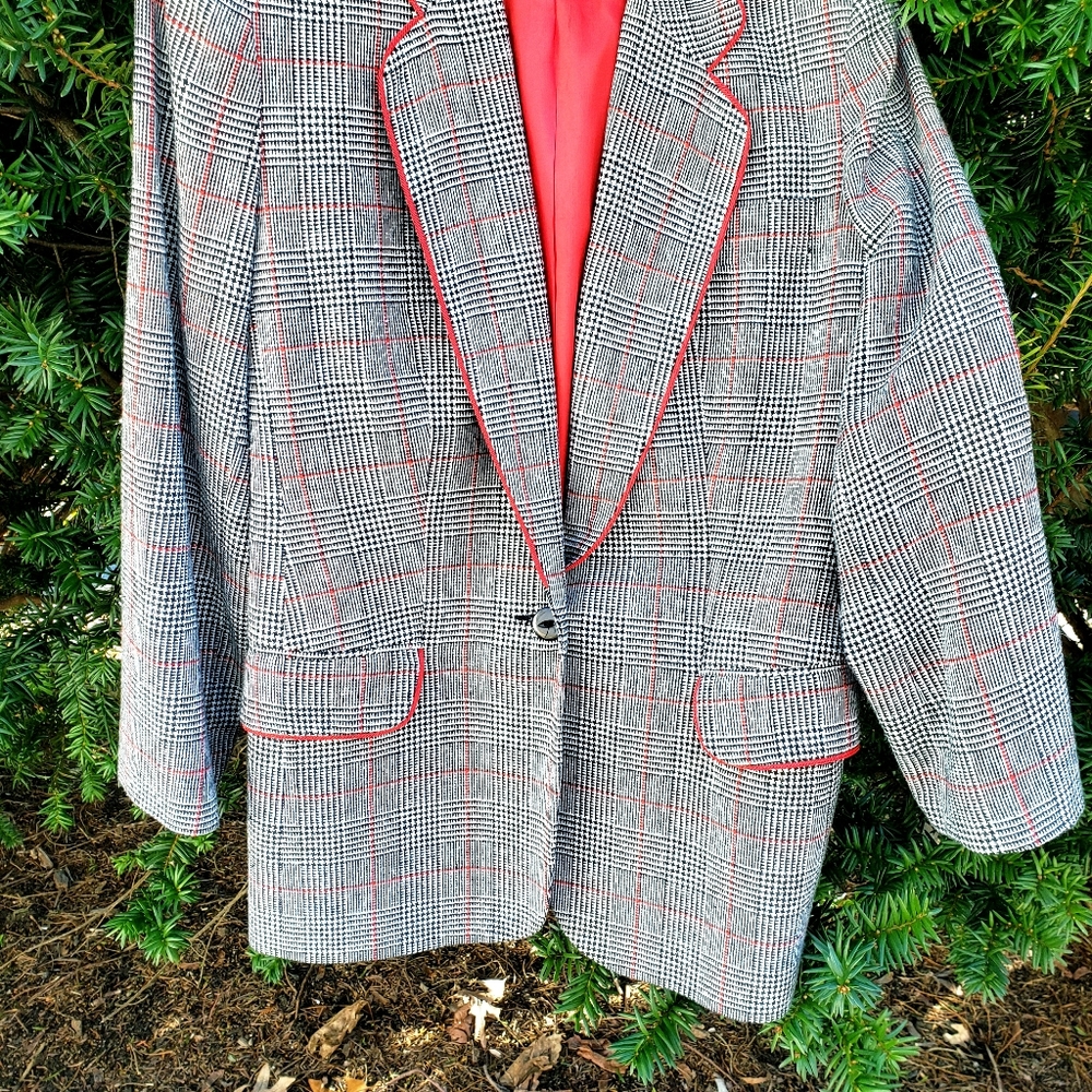 Mezzanotte Blazer Plaid Wool Blend Blazer Size 4 E